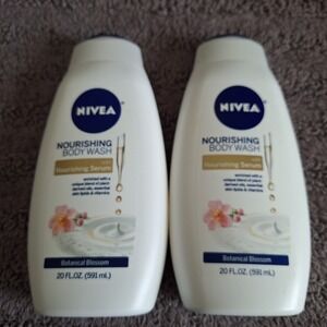 2 Pk NIVEA Nourishing Botanical Blossom Body Wash for Dry Skin Oils Lipids Vita.